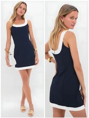 Tuckernuck Hyacinth House Blue White Pontius Mini Dress, S